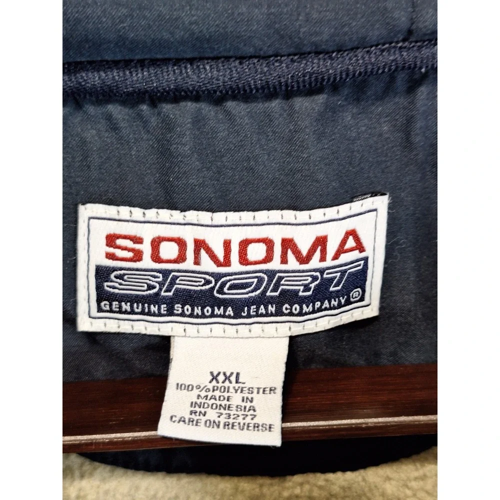Sonoma Sport Fleece Hoodie Men's 2XL Olive Pockets Drawcord Hem 1/4 Zip Pullover